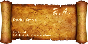 Radu Atos névjegykártya